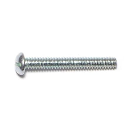 #10-24 X 1-1/2 In Slotted Round Machine Screw, Zinc Plated Steel, 24 PK